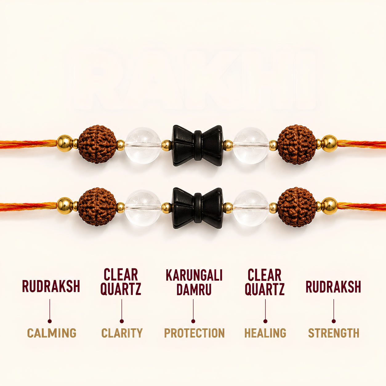 Crystal Rakhi Combo Pack of 10 | Assorted Crystal & Rudraksha Rakhi Set for Brother