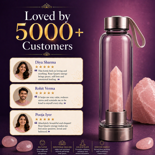 Rose Quartz Crystal Water Bottle