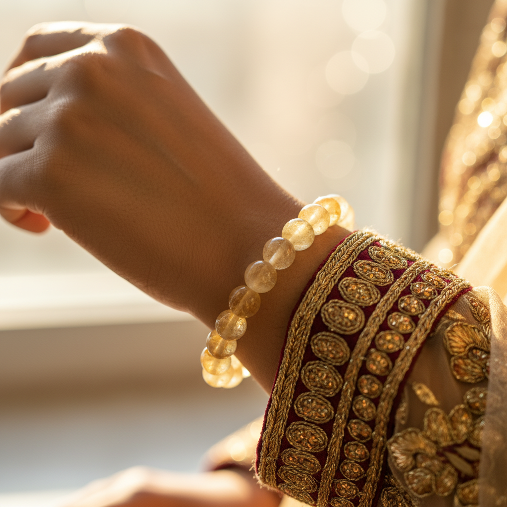Natural Citrine Bracelet for Wealth, Confidence & Positivity