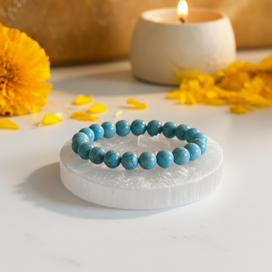 Firoza Bracelet + Free Raw Selenite Plate