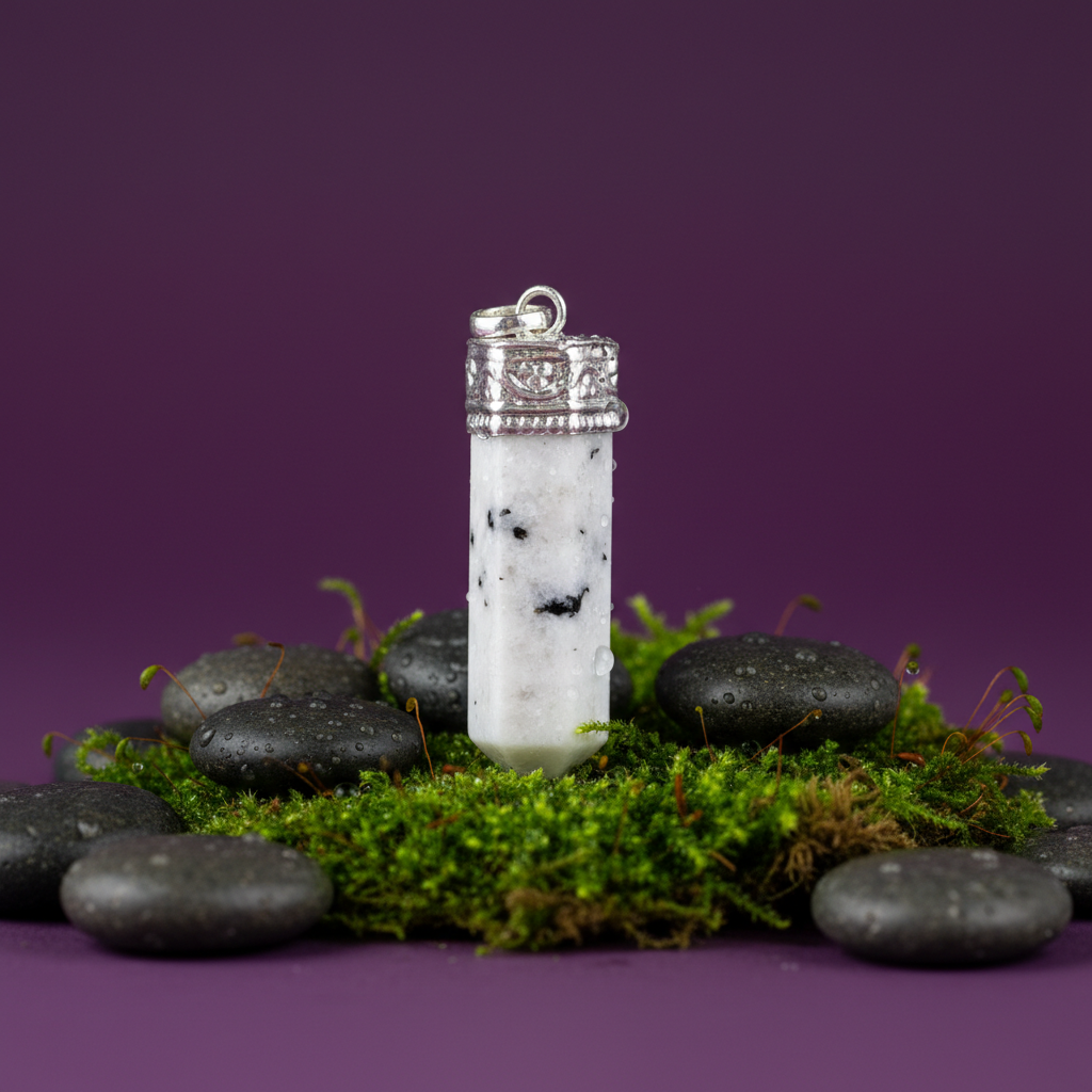Rainbow Moonstone Pencil Pendant