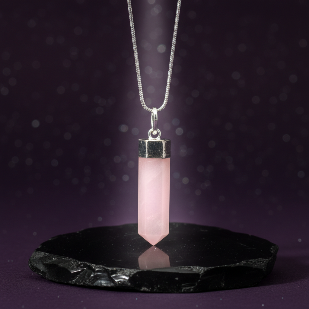 Rose Quartz Pencil Pendant
