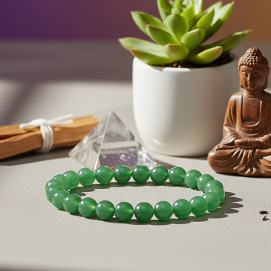 Healing Green Aventurine Stone Bracelet with Authenticity Certificate