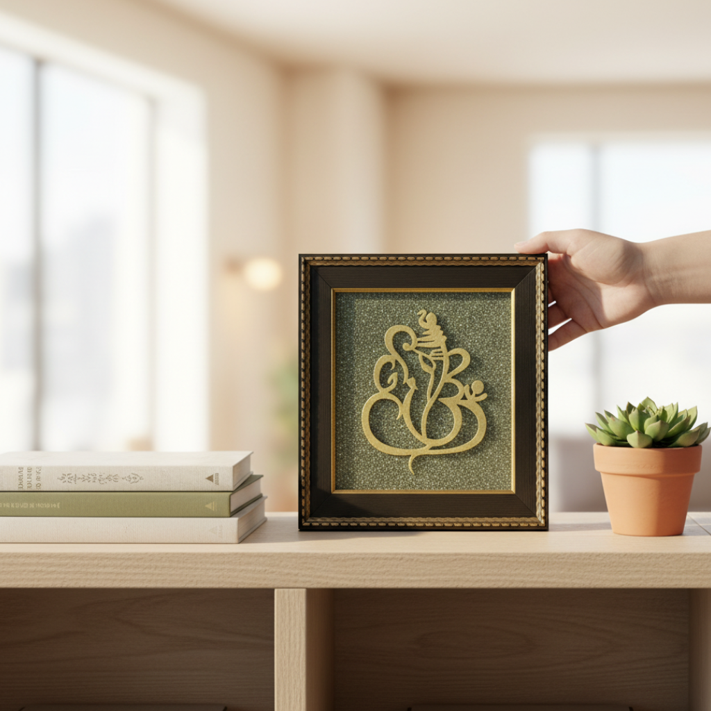 Ganesha Raw Pyrite Frame
