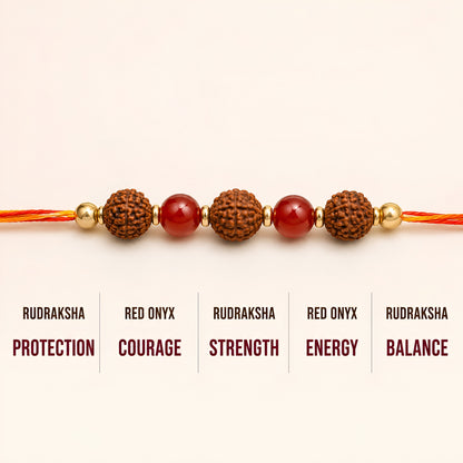 Crystal Rakhi Combo Pack of 10 | Assorted Crystal & Rudraksha Rakhi Set for Brother