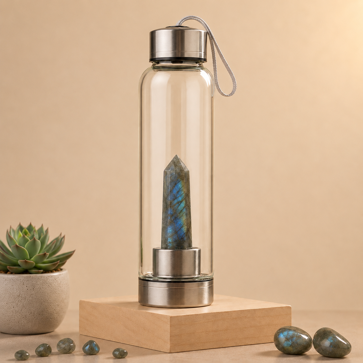 Labradorite Crystal Water Bottle