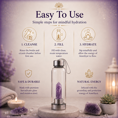 Amethyst Crystal Water Bottle