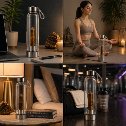 Tiger Eye Crystal Water Bottle