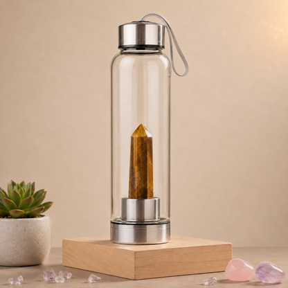 Tiger Eye Crystal Water Bottle