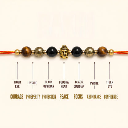 Crystal Rakhi Combo Pack of 10 | Assorted Crystal & Rudraksha Rakhi Set for Brother