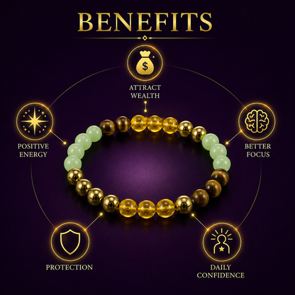Money Magnet Bracelet  - Buy 1 Get 1 with Free Raw Selenite Plate