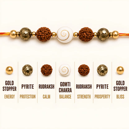 Crystal Rakhi Combo Pack of 10 | Assorted Crystal & Rudraksha Rakhi Set for Brother