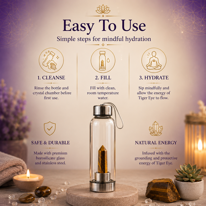 Tiger Eye Crystal Water Bottle