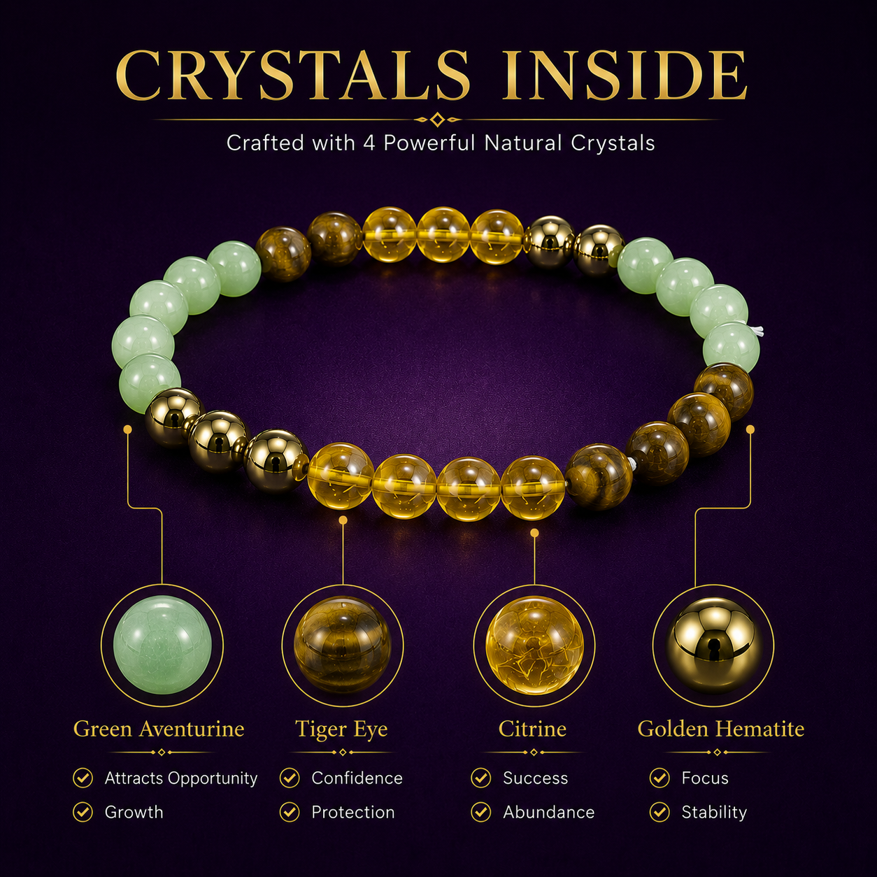 Money Magnet Bracelet  - Buy 1 Get 1 with Free Raw Selenite Plate