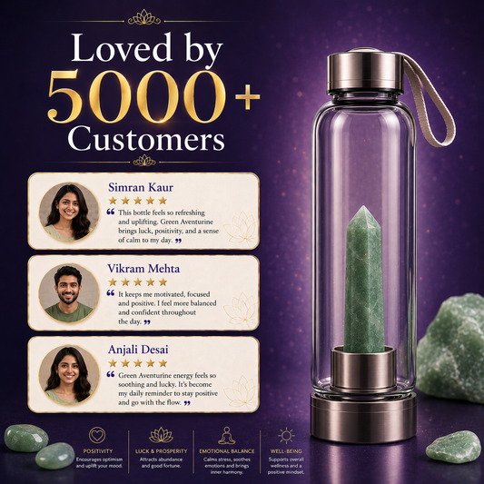 Green Aventurine Crystal Water Bottle