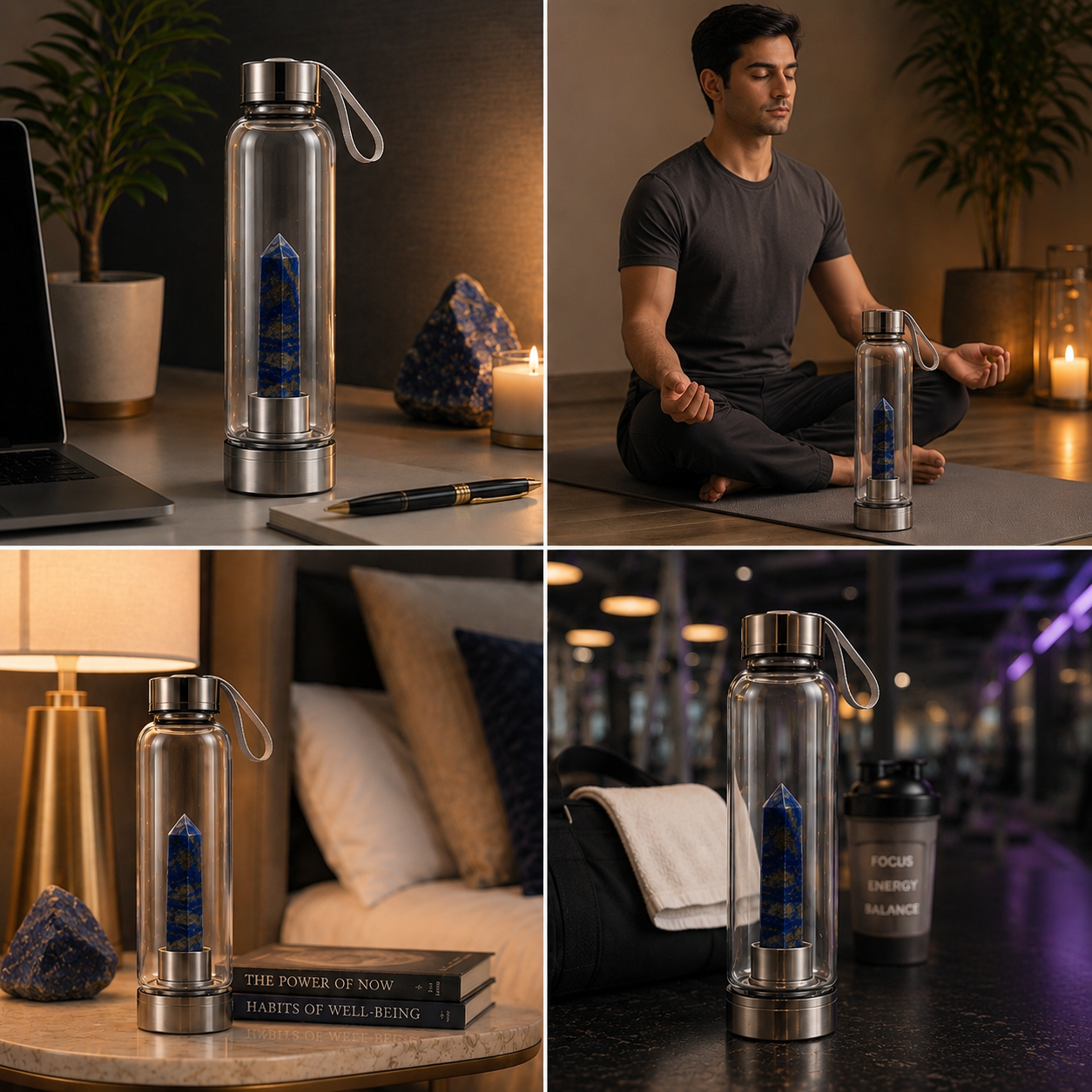 Lapis Lazuli Crystal Water Bottle