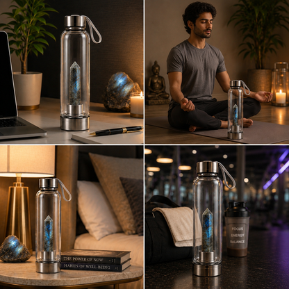 Labradorite Crystal Water Bottle