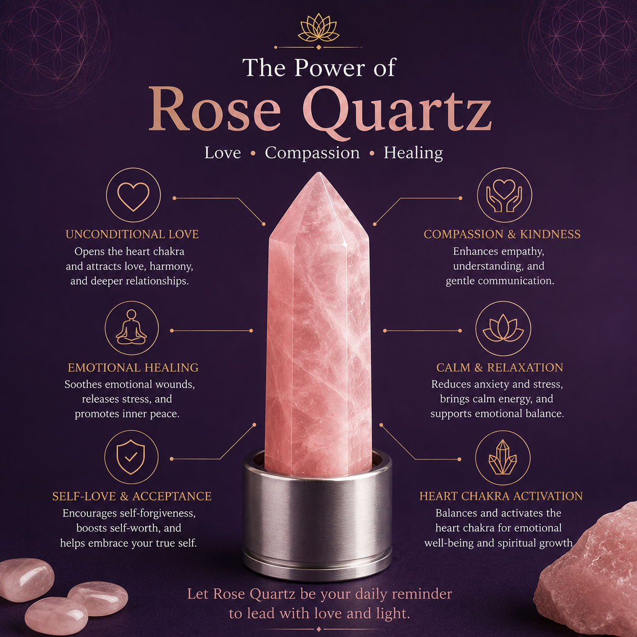 Rose Quartz Crystal Water Bottle