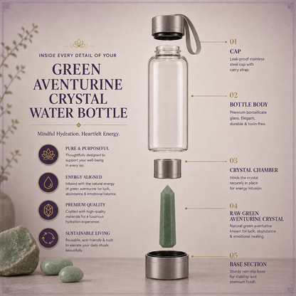 Green Aventurine Crystal Water Bottle