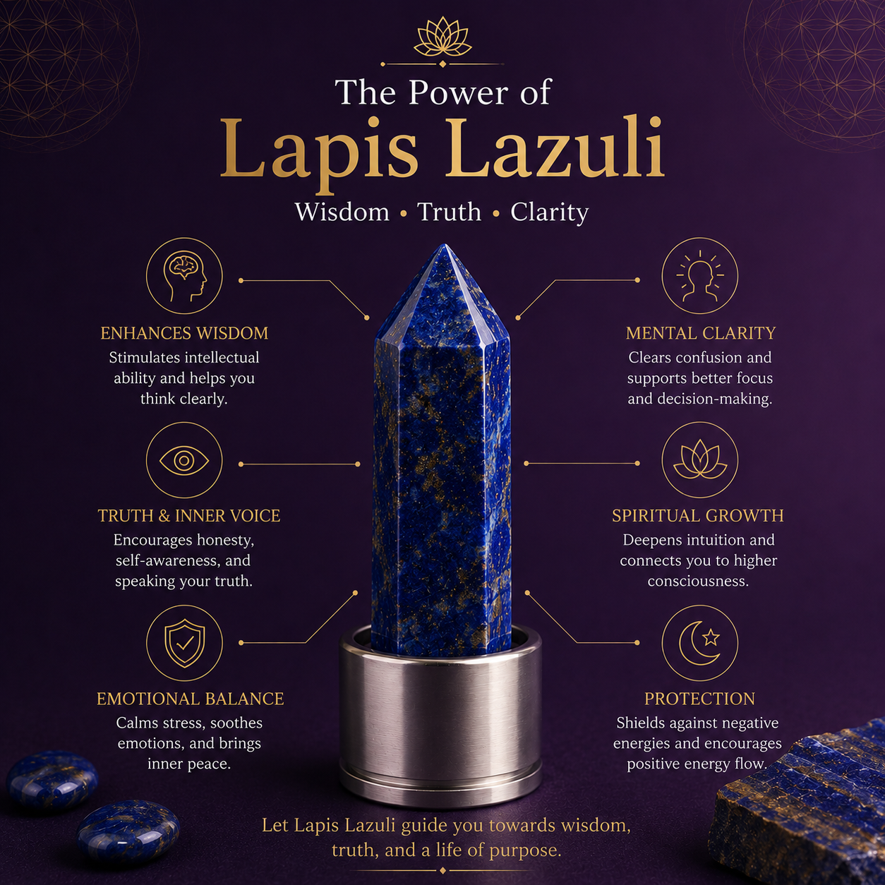 Lapis Lazuli Crystal Water Bottle