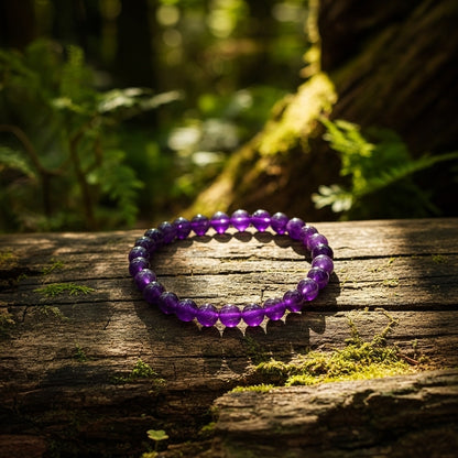 Certified Amethyst Bracelet | For Stress Relief, Intuition & Positive Energy