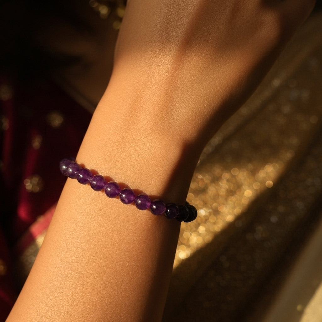 Divine Energy Trio Bracelet – Lava Stone, 7 Chakra & Amethyst