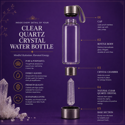 Clear Quartz Crystal Water Bottle