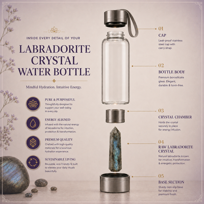 Labradorite Crystal Water Bottle