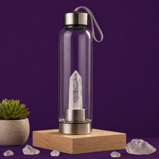 Clear Quartz Crystal Water Bottle