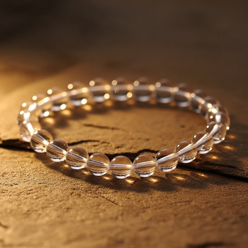 Moonstone, Clear Quartz & Amethyst Bracelet