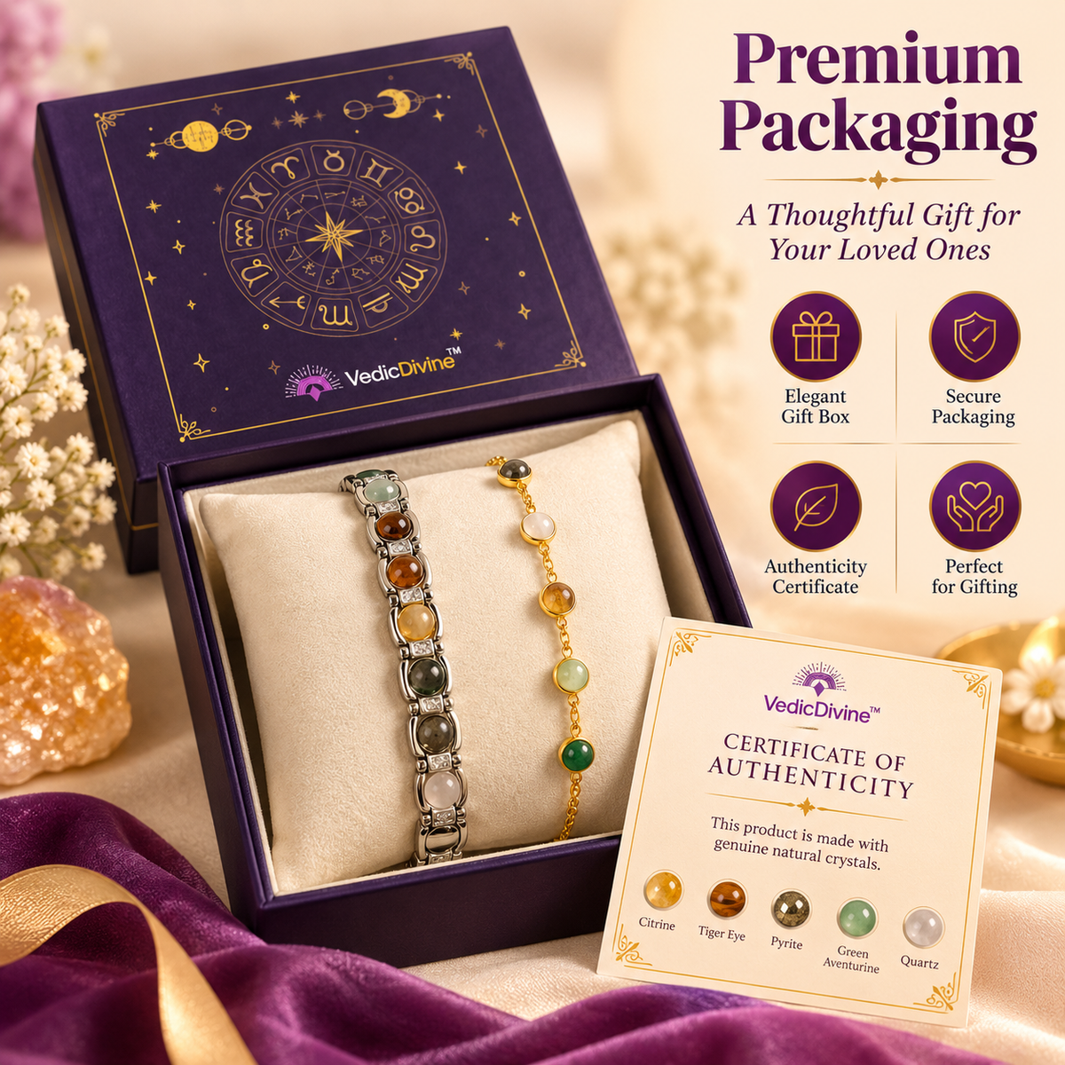 Metal Dhan Yog Couple Bracelet Set