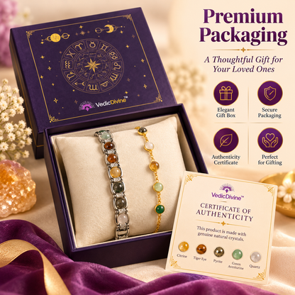 Metal Dhan Yog Couple Bracelet Set