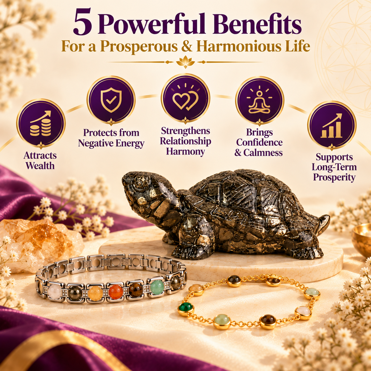 Metal Dhanyog Couple Combo with Pyrite Tortoise | Prosperity Set