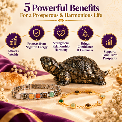 Metal Dhanyog Couple Combo with Pyrite Tortoise | Prosperity Set