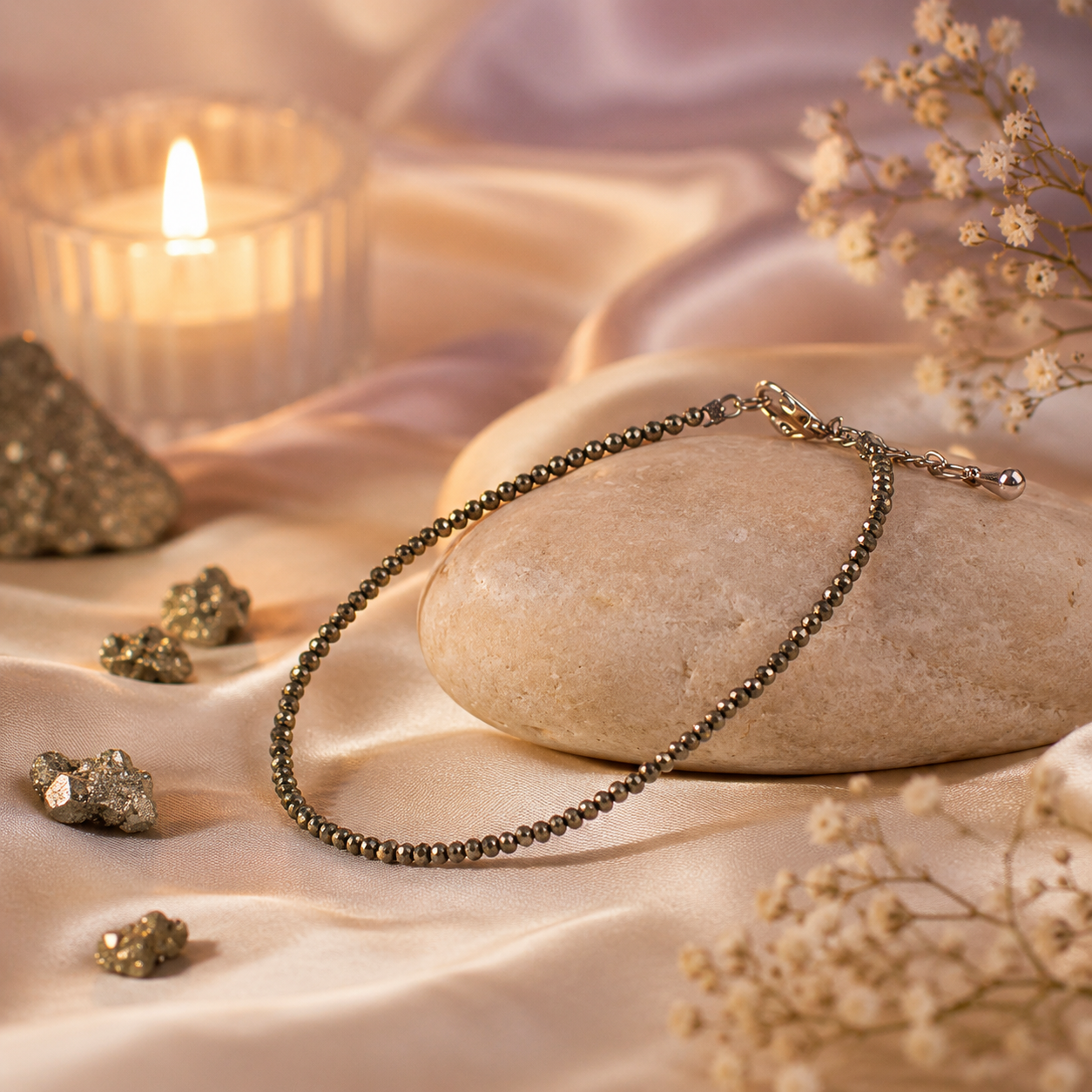 Raw Pyrite Anklet (2mm)