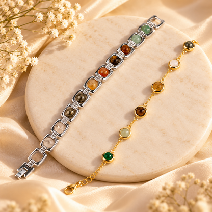 Metal Dhan Yog Couple Bracelet Set