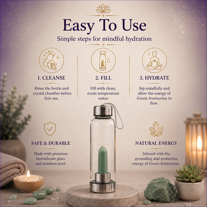 Green Aventurine Crystal Water Bottle