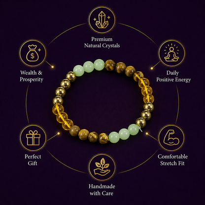 Money Magnet Bracelet  - Buy 1 Get 1 with Free Raw Selenite Plate