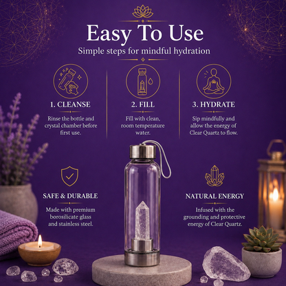 Clear Quartz Crystal Water Bottle