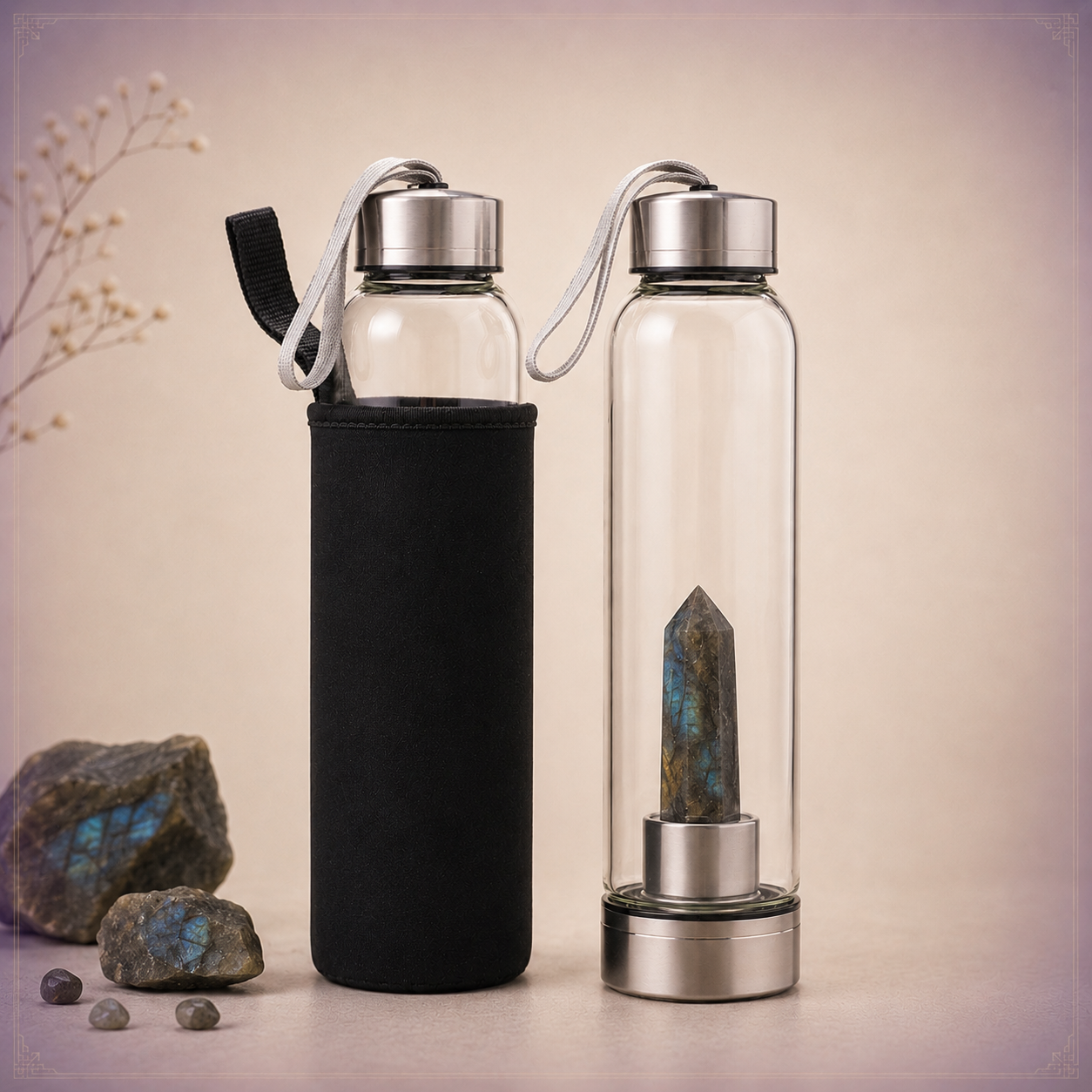Labradorite Crystal Water Bottle