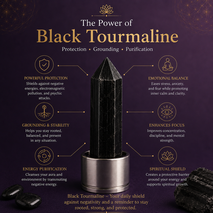 Black Tourmaline Crystal Water Bottle