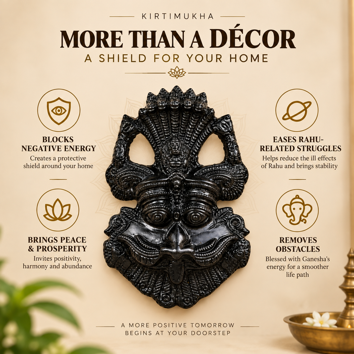 Kirtimukha Black Tourmaline Protection Kavach
