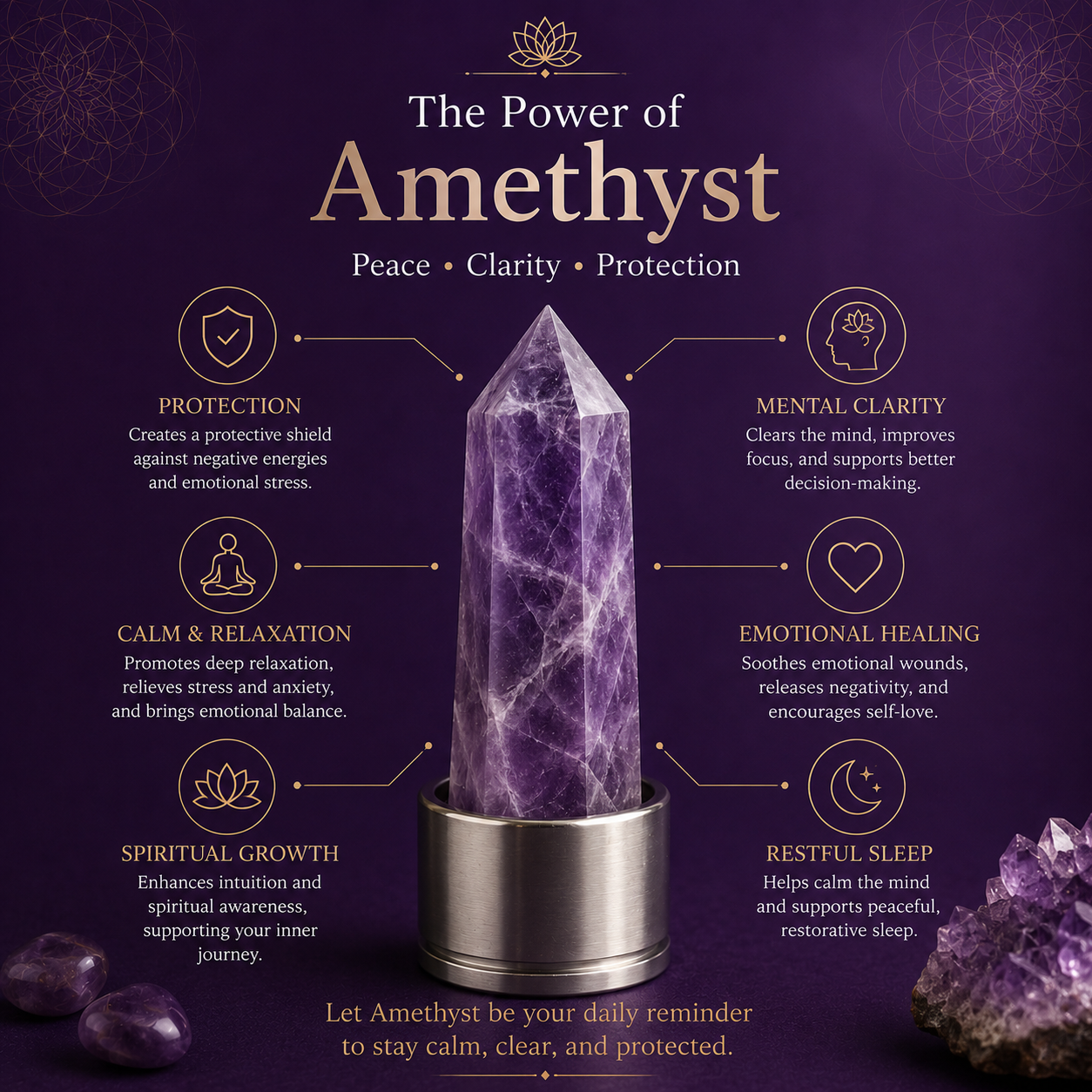 Amethyst Crystal Water Bottle