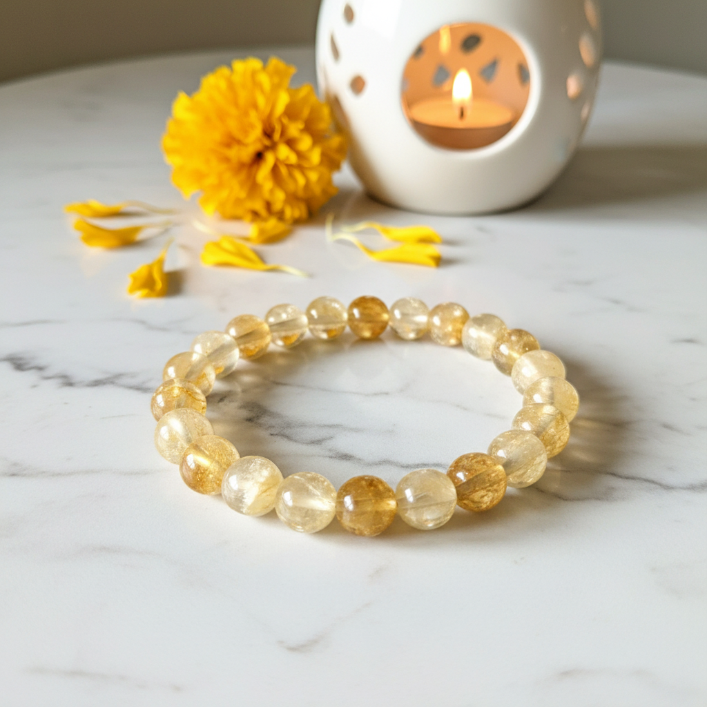 Natural Citrine Bracelet for Wealth, Confidence & Positivity