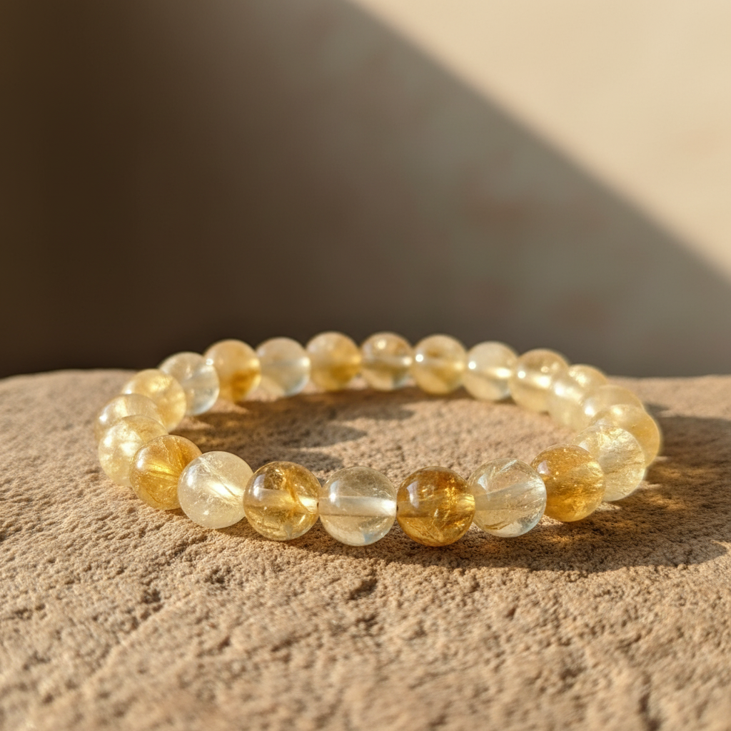 Natural Citrine Bracelet for Wealth, Confidence & Positivity