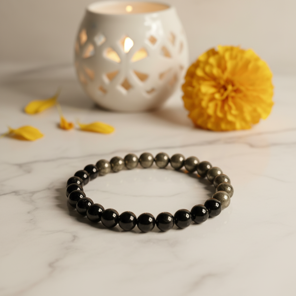 Pyrite & Black Tourmaline Bracelet