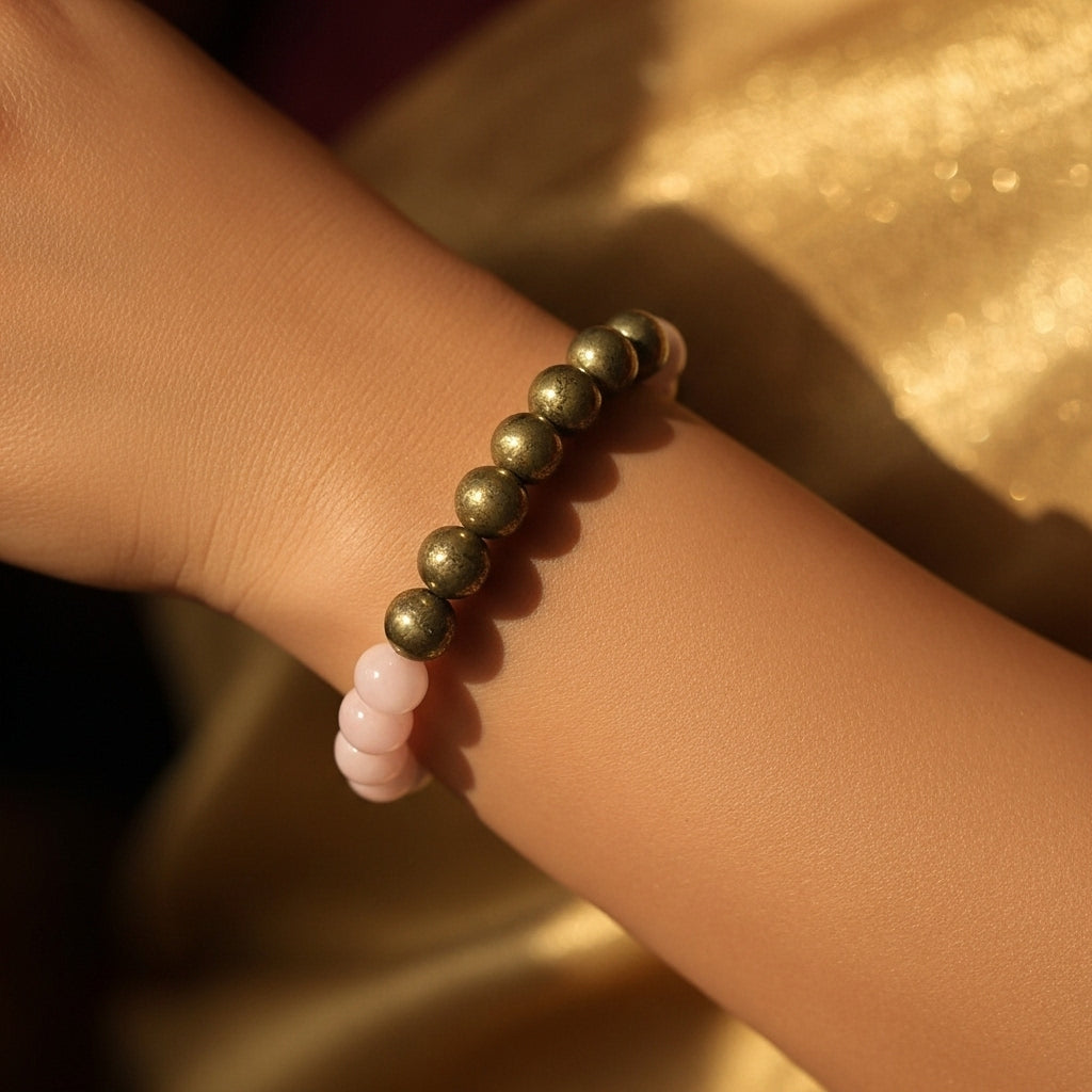 Rose Quartz & Pyrite Bracelet