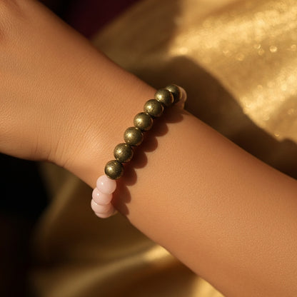 Rose Quartz & Pyrite Bracelet