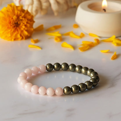 Rose Quartz & Pyrite Bracelet
