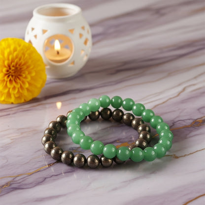 Abundance & Wealth Bracelet – Pyrite with Green Aventurine